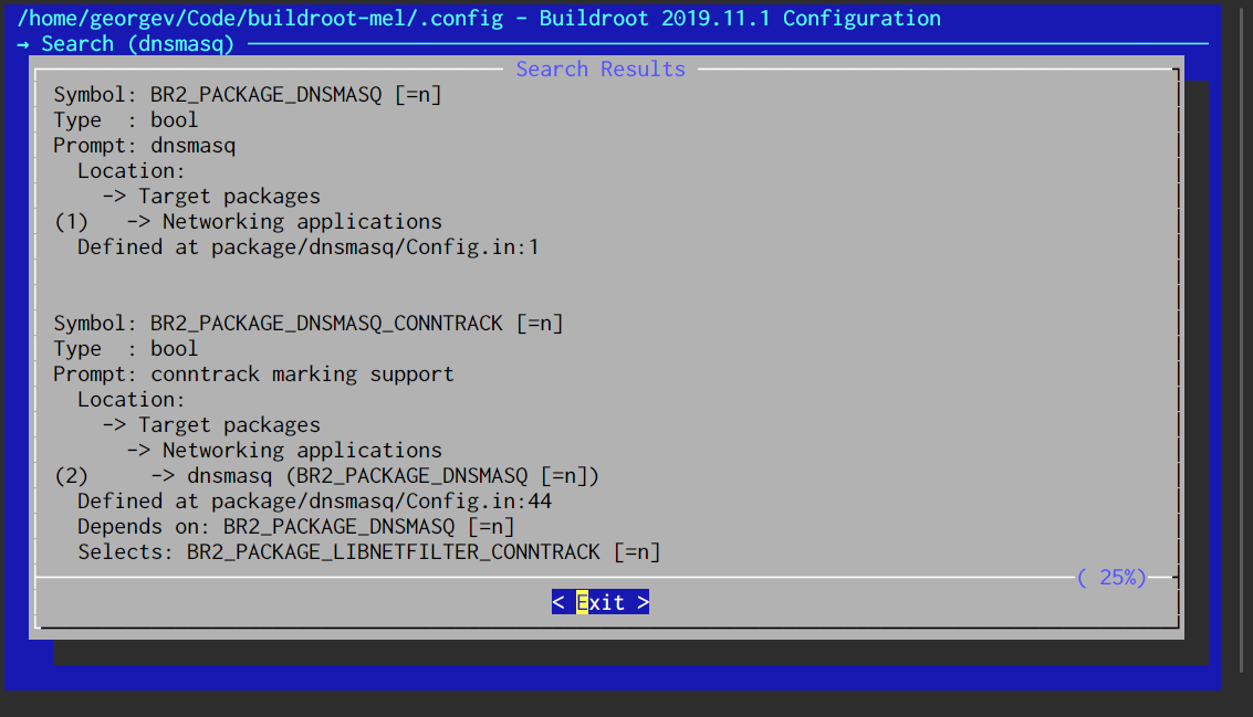 Searching for dnsmasq package